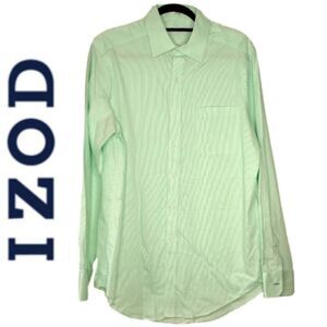 IZOD EASY CARE STRIPED BUTTON UP SHIRT
